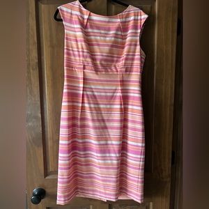 Calvin Klein Pink & Orange Striped Dress | Size 12
